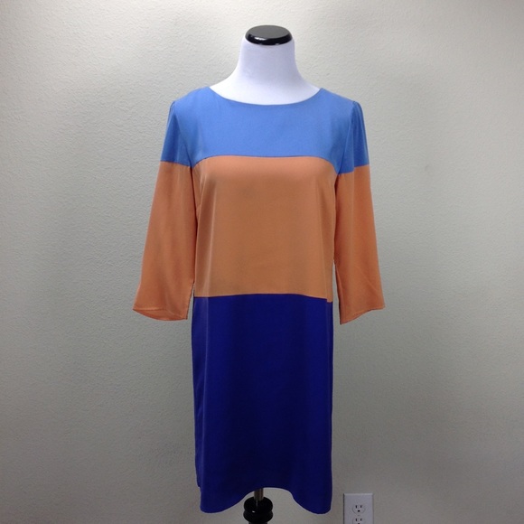 Daniel Cremieux Dresses & Skirts - Cremieux Orange & Blue Color Block Dress